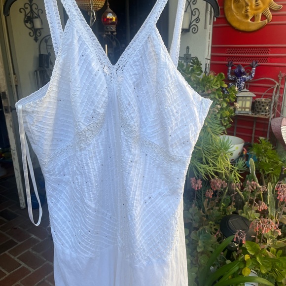 Vasna | White Pearls Boho Dress | Size Large - Picture 2 of 16